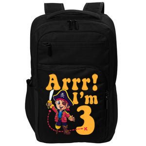 3rd Pirate Birthday Party Arrr IM 3 Three Years Old Impact Tech Backpack