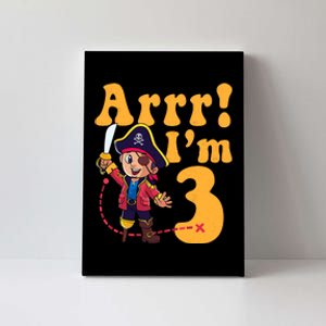 3rd Pirate Birthday Party Arrr IM 3 Three Years Old Canvas