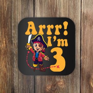 3rd Pirate Birthday Party Arrr IM 3 Three Years Old Coaster