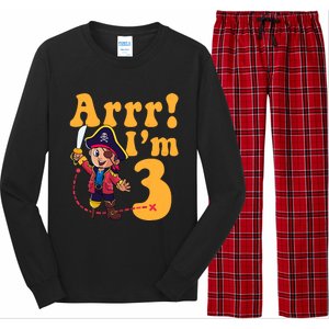 3rd Pirate Birthday Party Arrr IM 3 Three Years Old Long Sleeve Pajama Set