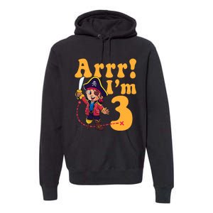 3rd Pirate Birthday Party Arrr IM 3 Three Years Old Premium Hoodie