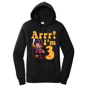 3rd Pirate Birthday Party Arrr IM 3 Three Years Old Women's Pullover Hoodie