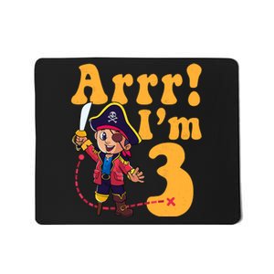 3rd Pirate Birthday Party Arrr IM 3 Three Years Old Mousepad