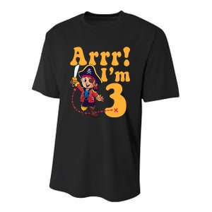 3rd Pirate Birthday Party Arrr IM 3 Three Years Old Youth Performance Sprint T-Shirt