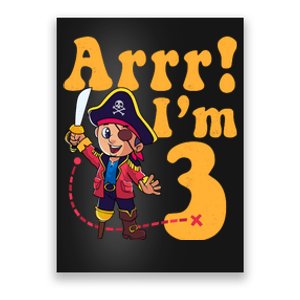 3rd Pirate Birthday Party Arrr IM 3 Three Years Old Poster