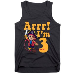 3rd Pirate Birthday Party Arrr IM 3 Three Years Old Tank Top