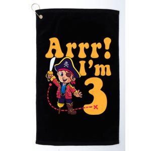 3rd Pirate Birthday Party Arrr IM 3 Three Years Old Platinum Collection Golf Towel