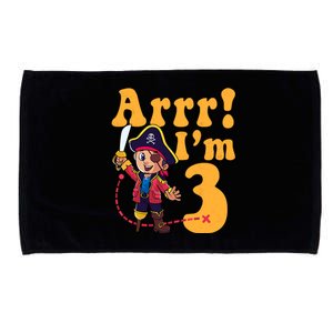 3rd Pirate Birthday Party Arrr IM 3 Three Years Old Microfiber Hand Towel