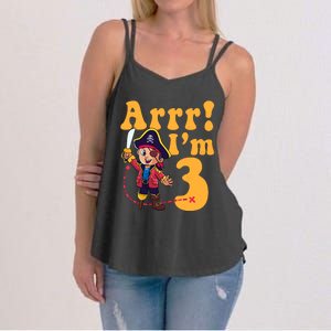 3rd Pirate Birthday Party Arrr IM 3 Three Years Old Women's Strappy Tank