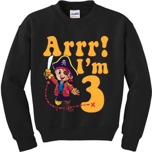 3rd Pirate Birthday Party Arrr IM 3 Three Years Old Kids Sweatshirt