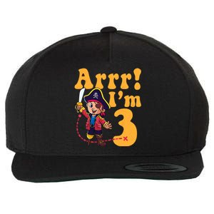 3rd Pirate Birthday Party Arrr IM 3 Three Years Old Wool Snapback Cap