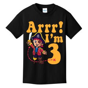 3rd Pirate Birthday Party Arrr IM 3 Three Years Old Kids T-Shirt