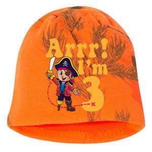 3rd Pirate Birthday Party Arrr IM 3 Three Years Old Kati - Camo Knit Beanie