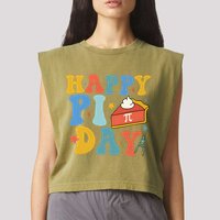 3.14 PI Day Pie Day Pi Symbol For Math Lovers Garment-Dyed Women's Muscle Tee