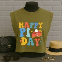3.14 PI Day Pie Day Pi Symbol For Math Lovers Garment-Dyed Women's Muscle Tee