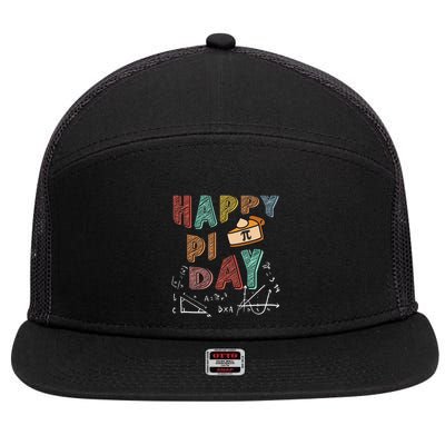 3.14 PI Day Pie Day Pi Symbol For Math Lovers 7 Panel Mesh Trucker Snapback Hat