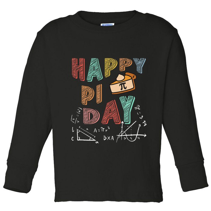 3.14 PI Day Pie Day Pi Symbol For Math Lovers Toddler Long Sleeve Shirt