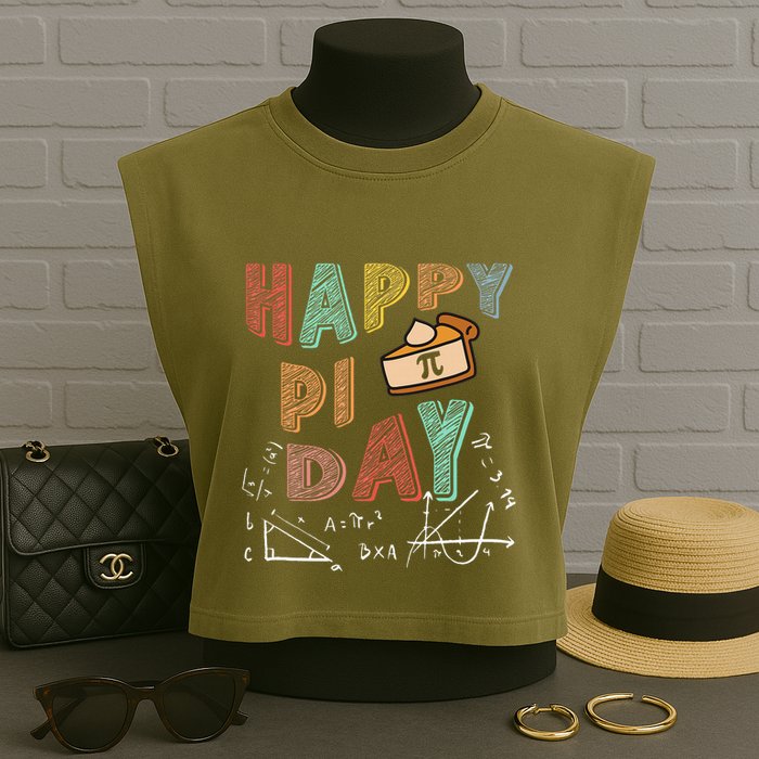 3.14 PI Day Pie Day Pi Symbol For Math Lovers Garment-Dyed Women's Muscle Tee