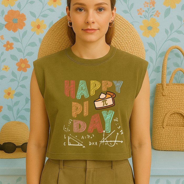 3.14 PI Day Pie Day Pi Symbol For Math Lovers Garment-Dyed Women's Muscle Tee