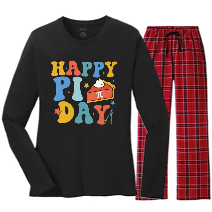 3.14 PI Day Pie Day Pi Symbol For Math Lovers Women's Long Sleeve Flannel Pajama Set 