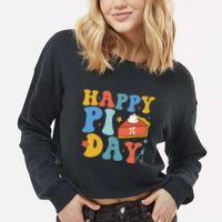 3.14 PI Day Pie Day Pi Symbol For Math Lovers Cropped Pullover Crew