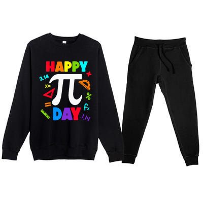 3.14 PI Day Pie Day Pi Symbol For Math Lovers Premium Crewneck Sweatsuit Set