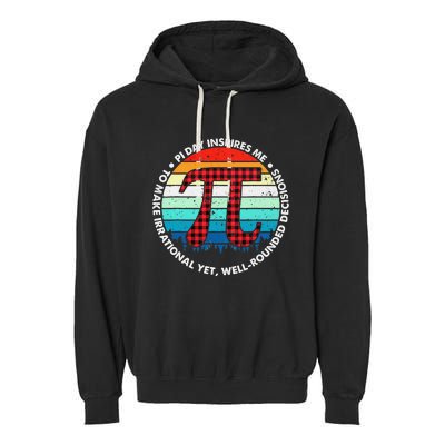 3.14 Pi Digits Vintage 3.14 Pi Math Teacher Happy Pi Day Garment-Dyed Fleece Hoodie