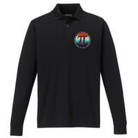 3.14 Pi Digits Vintage 3.14 Pi Math Teacher Happy Pi Day Performance Long Sleeve Polo