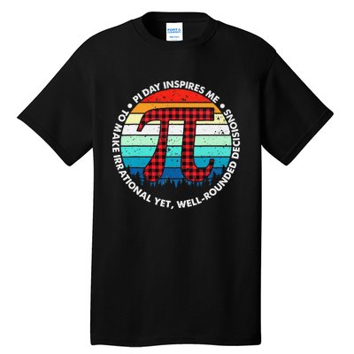 3.14 Pi Digits Vintage 3.14 Pi Math Teacher Happy Pi Day Tall T-Shirt