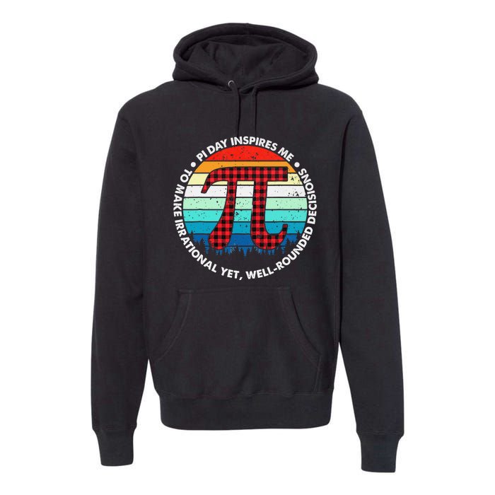 3.14 Pi Digits Vintage 3.14 Pi Math Teacher Happy Pi Day Premium Hoodie