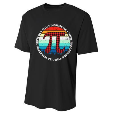 3.14 Pi Digits Vintage 3.14 Pi Math Teacher Happy Pi Day Performance Sprint T-Shirt