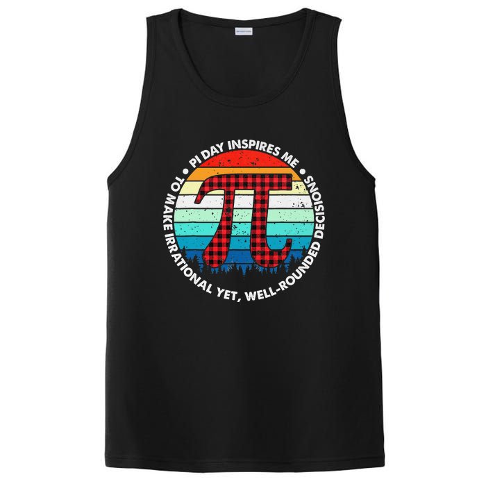 3.14 Pi Digits Vintage 3.14 Pi Math Teacher Happy Pi Day PosiCharge Competitor Tank