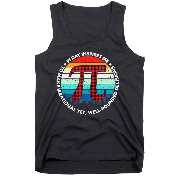 3.14 Pi Digits Vintage 3.14 Pi Math Teacher Happy Pi Day Tank Top