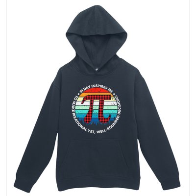 3.14 Pi Digits Vintage 3.14 Pi Math Teacher Happy Pi Day Urban Pullover Hoodie