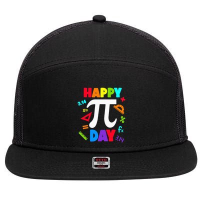 3.14 PI Day Pie Day Pi Symbol For Math Lovers 7 Panel Mesh Trucker Snapback Hat