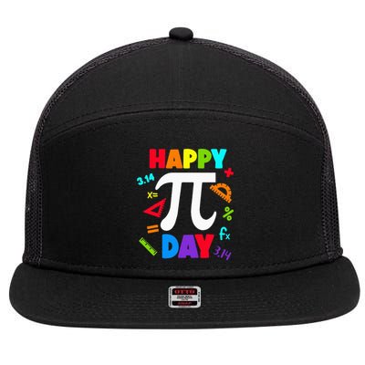 3.14 PI Day Pie Day Pi Symbol For Math Lovers 7 Panel Mesh Trucker Snapback Hat