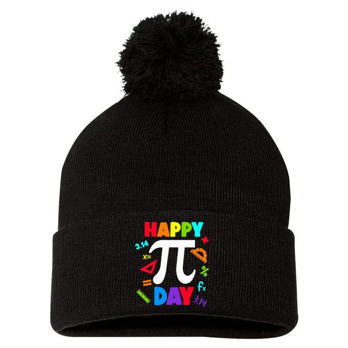 3.14 PI Day Pie Day Pi Symbol For Math Lovers Pom Pom 12in Knit Beanie