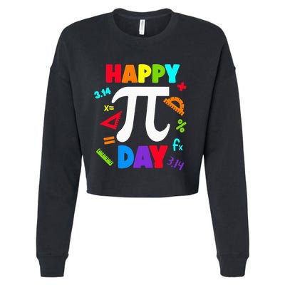 3.14 PI Day Pie Day Pi Symbol For Math Lovers Cropped Pullover Crew