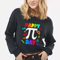 3.14 PI Day Pie Day Pi Symbol For Math Lovers Cropped Pullover Crew