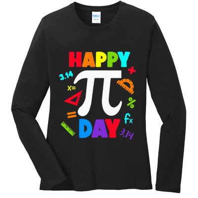 3.14 PI Day Pie Day Pi Symbol For Math Lovers Ladies Long Sleeve Shirt