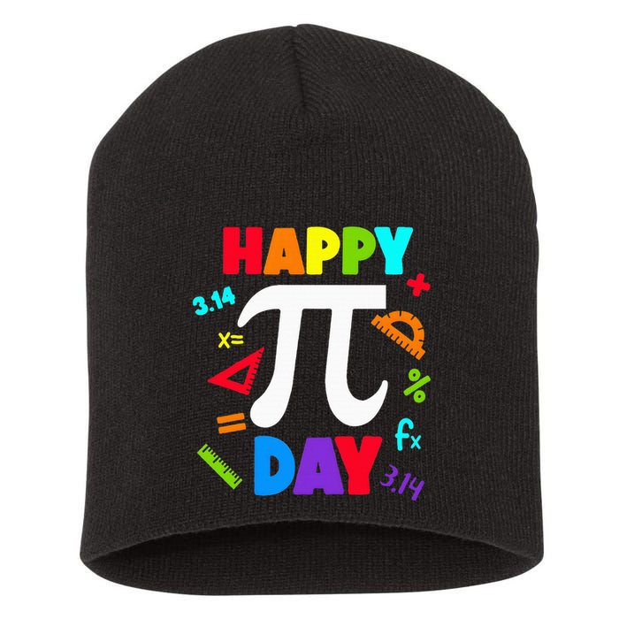 3.14 PI Day Pie Day Pi Symbol For Math Lovers Short Acrylic Beanie