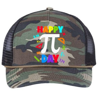 3.14 PI Day Pie Day Pi Symbol For Math Lovers Retro Rope Trucker Hat Cap