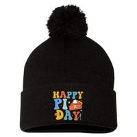 3.14 Pi Day Pie Day Pi Symbol For Math Lovers Pom Pom 12in Knit Beanie
