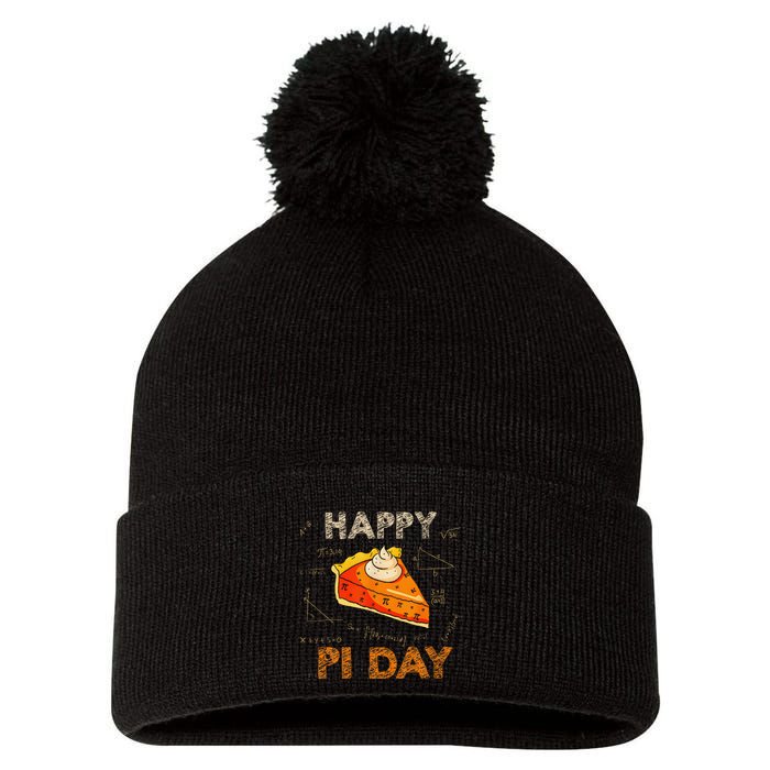 3.14 Pi Day Pie Day Pi Symbol For Math Lovers And Women Pom Pom 12in Knit Beanie