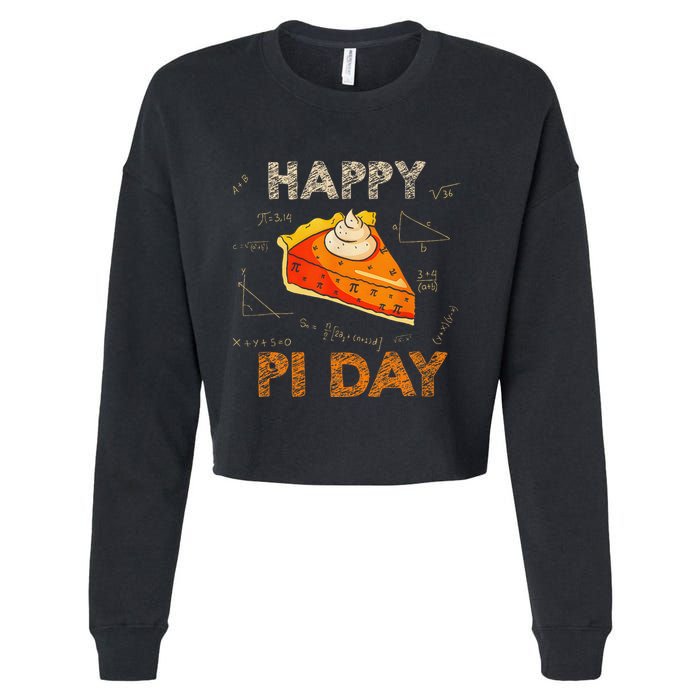 3.14 Pi Day Pie Day Pi Symbol For Math Lovers And Women Cropped Pullover Crew
