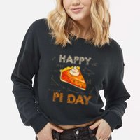 3.14 Pi Day Pie Day Pi Symbol For Math Lovers And Women Cropped Pullover Crew