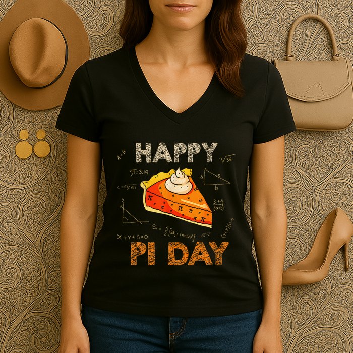 3.14 Pi Day Pie Day Pi Symbol For Math Lovers And Women Women's V-Neck T-Shirt
