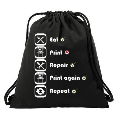 3D Printing Eat Print Repeat I 3D Printer Drawstring Bag