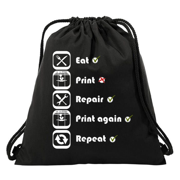 3D Printing Eat Print Repeat I 3D Printer Drawstring Bag