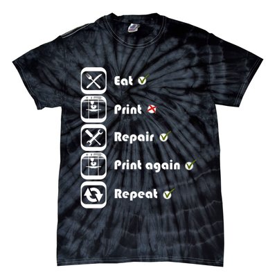 3D Printing Eat Print Repeat I 3D Printer Tie-Dye T-Shirt